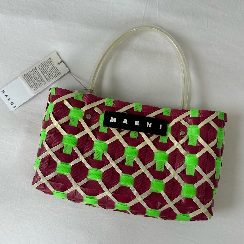 Marni Multicolor Woven Tote Bag